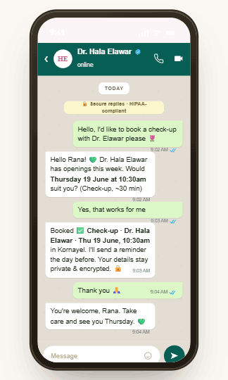 Dr. Hala Elawar app built on Mudeer