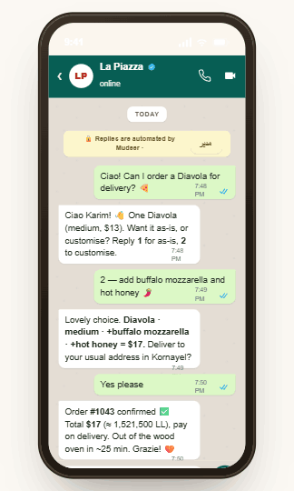 La Piazza app built on Mudeer