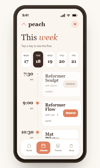 Peach app built on Mudeer